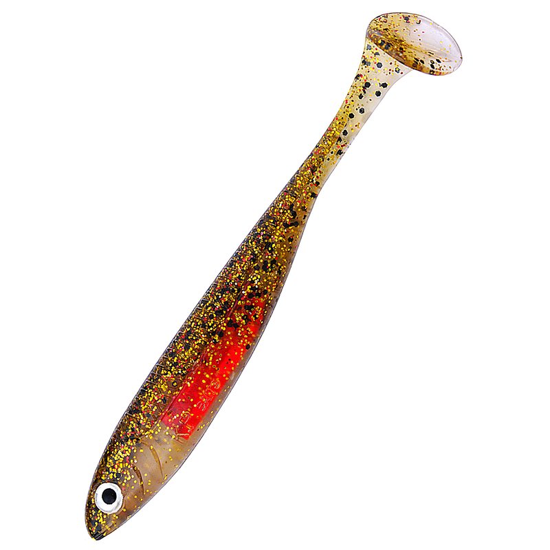 K. P Baits Flash Shad 3,5" 8,75cm Braun Rot 5 Stück
