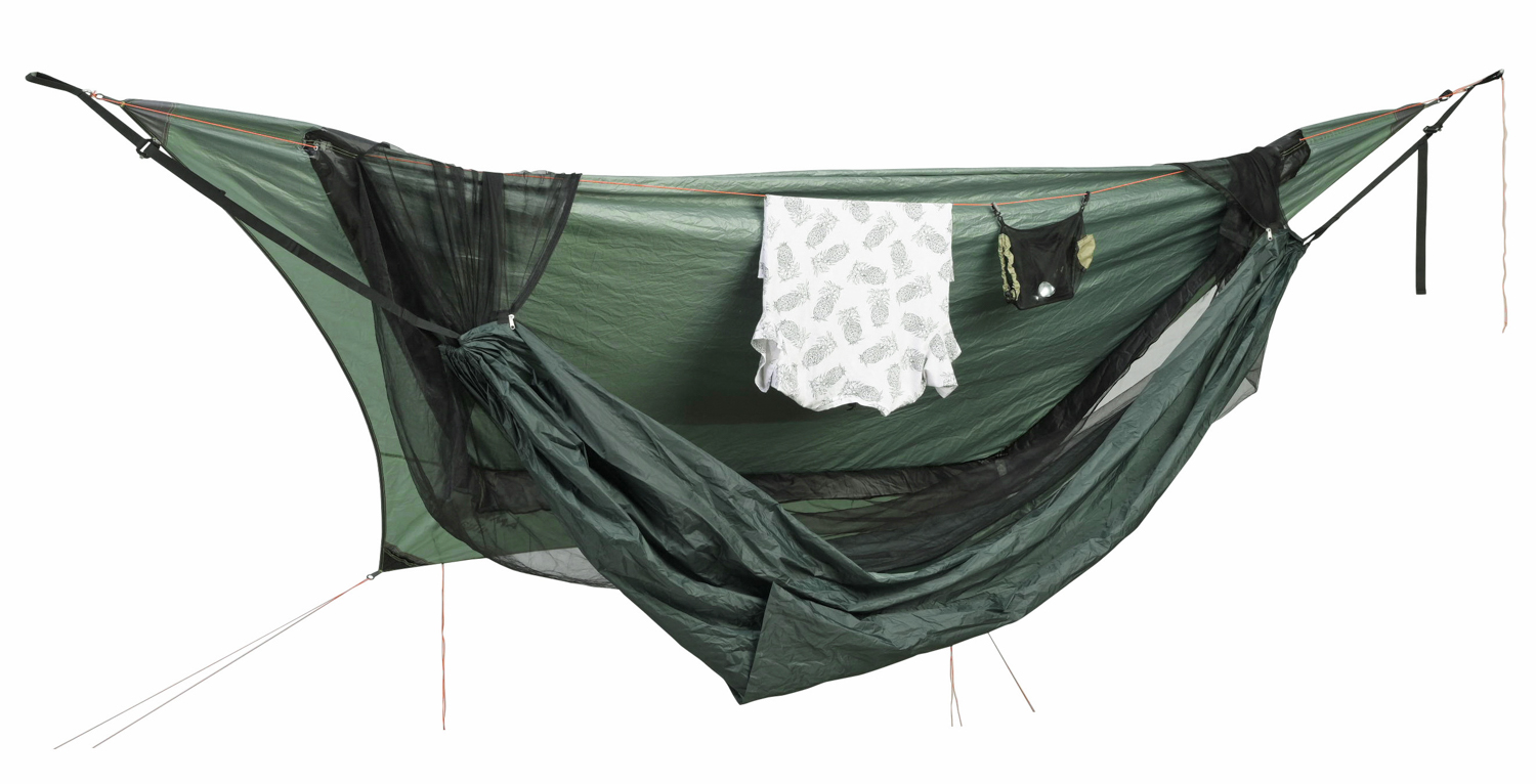 Amazonas - Traveller Camp für Angler Hängematte und Moskitonetz All in One - Grün