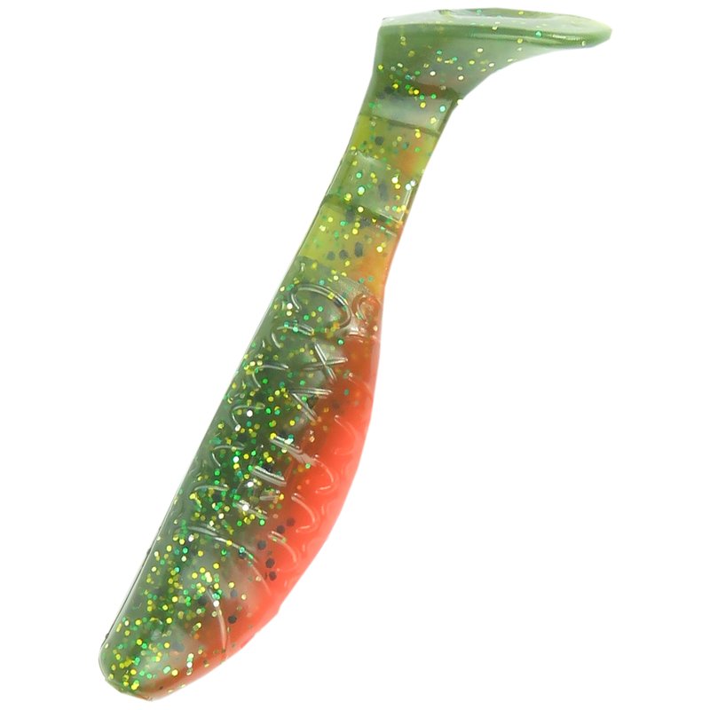 Relax Kopyto 3" Glitter Green - 7,5cm 10 Stück Gummifisch