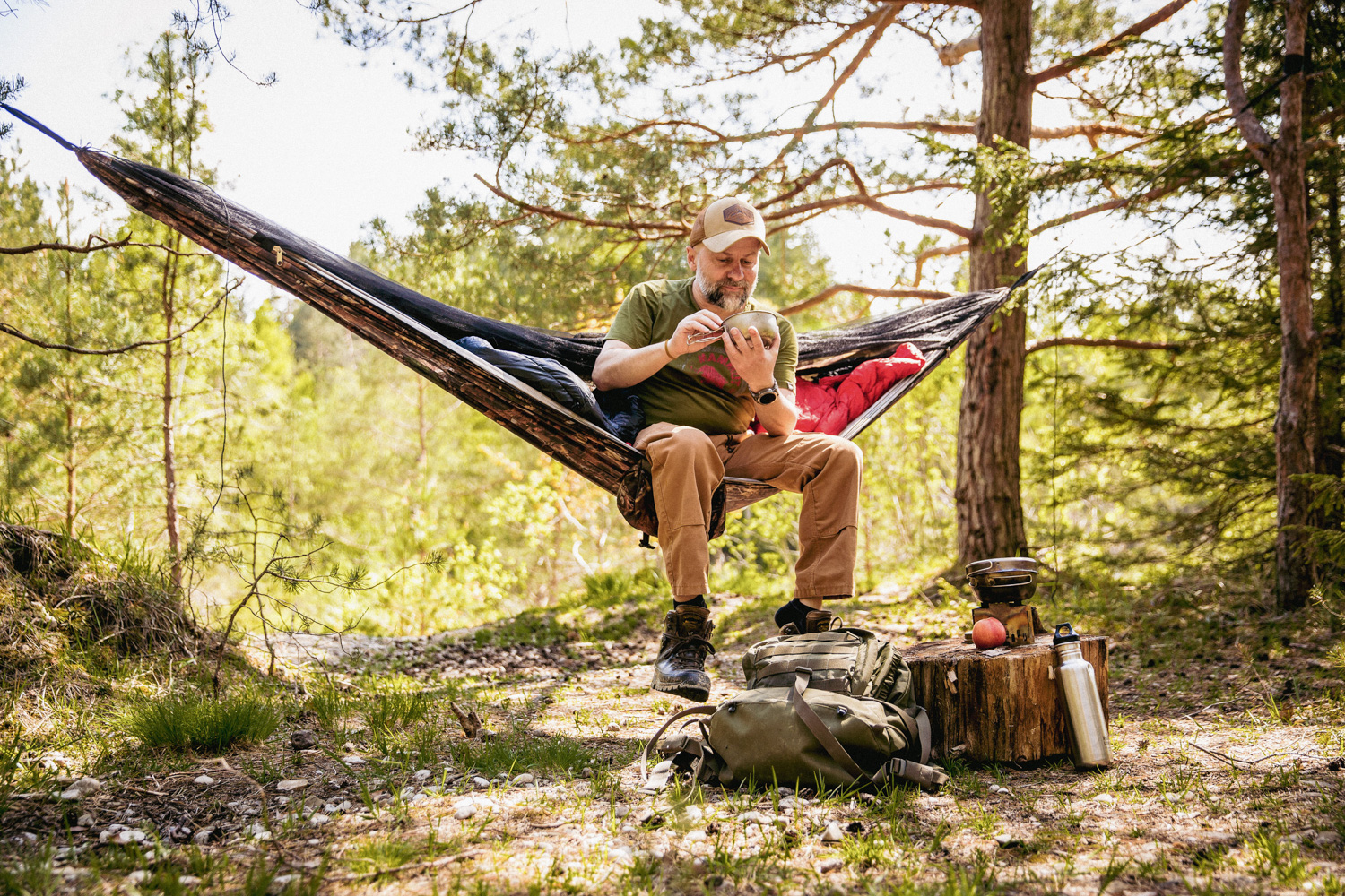Die perfekte Hängematte für Angler und Backpacker Amazonas Moskito - Traveller Forest Design