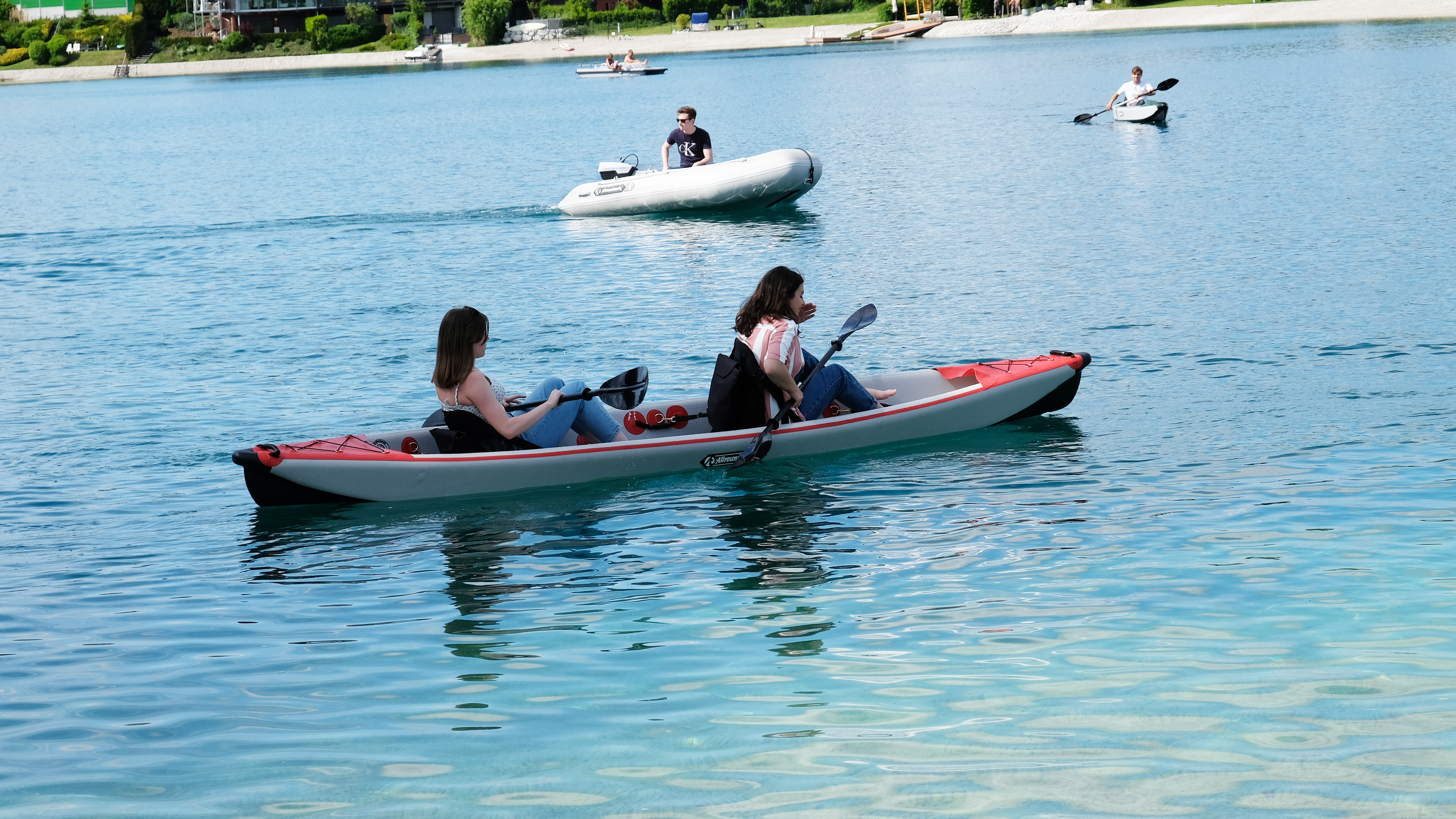 Allroundmarin Hartluft Doppel Kajak Force L 473cm grün rot gelb Aufblasbar